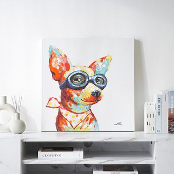 ブルドッグ（メガネ） アートパネル リビングハウス | 【公式】LOWYA