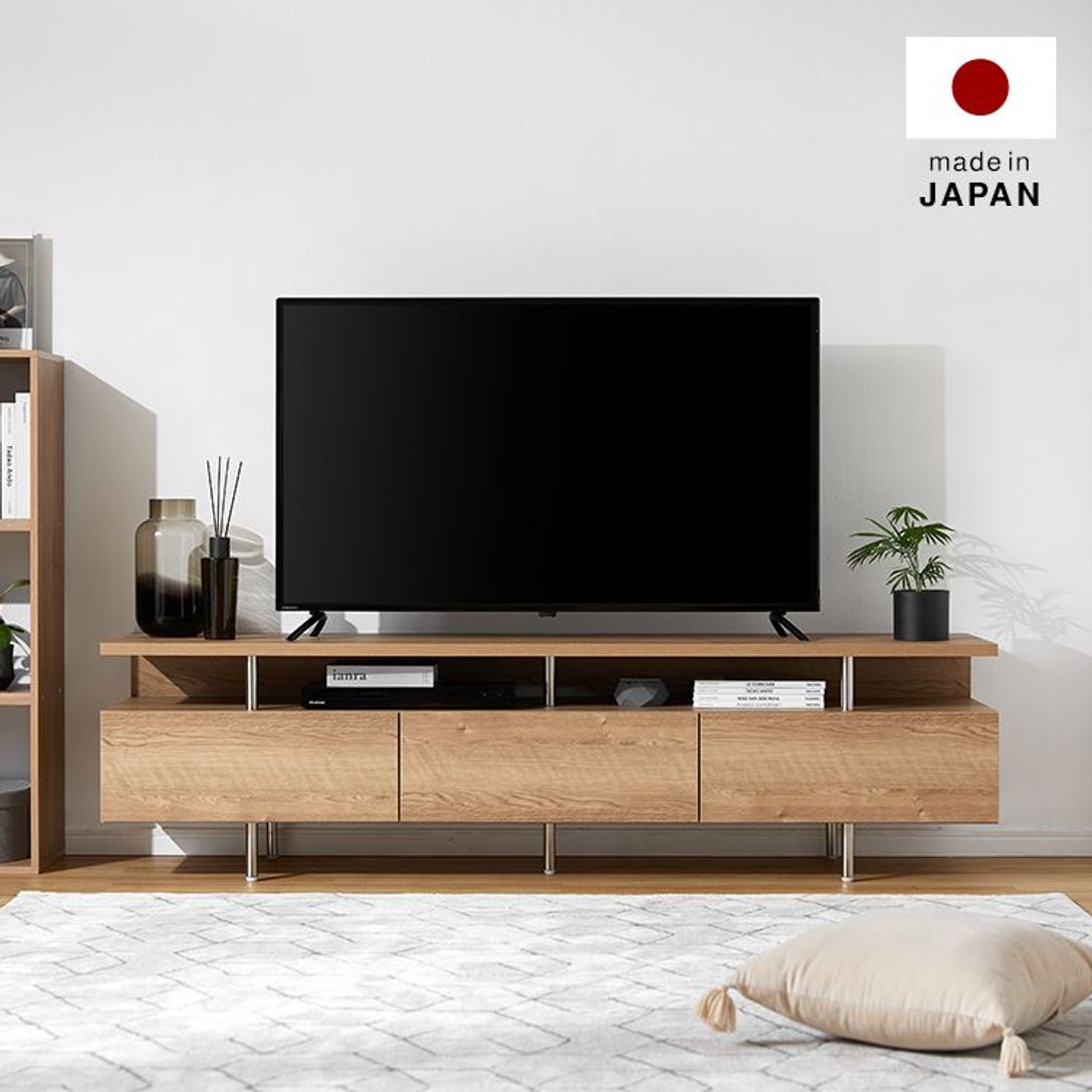 テレビ台 テレビボード ローテレビ台 木目調 背面収納 完成品[幅180