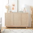 キャビネット サイドボード 収納 棚 リビング 麻調 ナチュラル [幅120