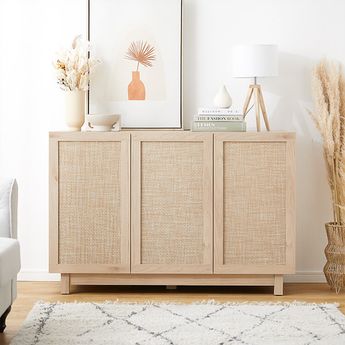 LOWYA キャビネット　棚 日本製 サイドボード 収納 棚 キャビネット チェスト 大容量[幅119.5