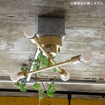 シーリングライト 天井照明 真鍮 回転 可動式ソケット LED電球対応 [4