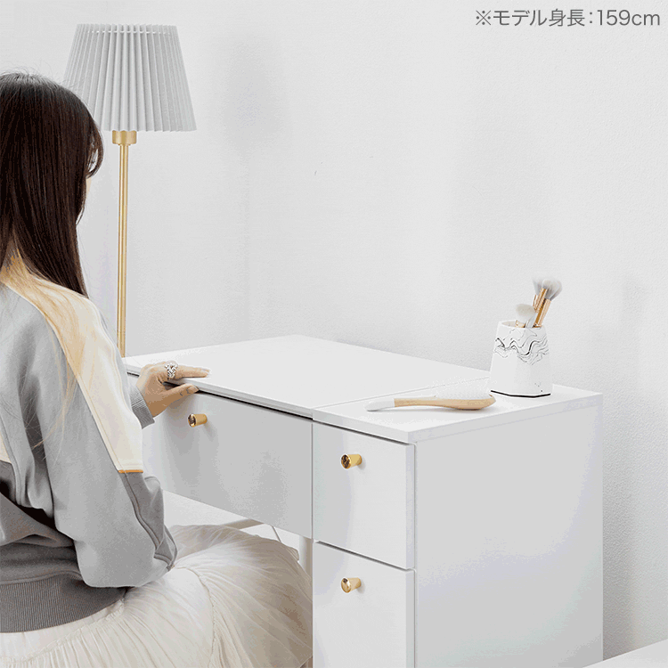 【LaLa】LOWYA 日本製ドレッサー ドレッサーデスク L字デスク 化粧台 メイク台 | 【公式】LOWYA