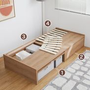 シングル] 収納付きベッド 大容量収納 フレーム単品orマットレスセット