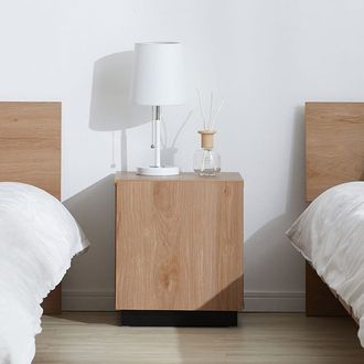 テーブル　ベットサイド HAGiHARA（萩原） サイドテーブル 高さ70cm ラタン調 棚付き （ ナイト