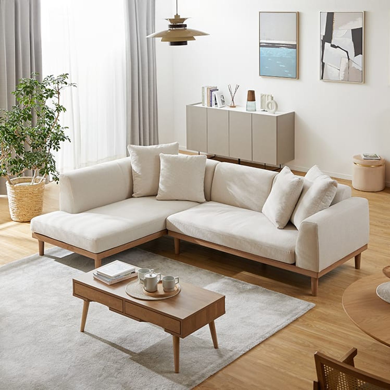 3人掛けカウチソファ 2点/3点セット