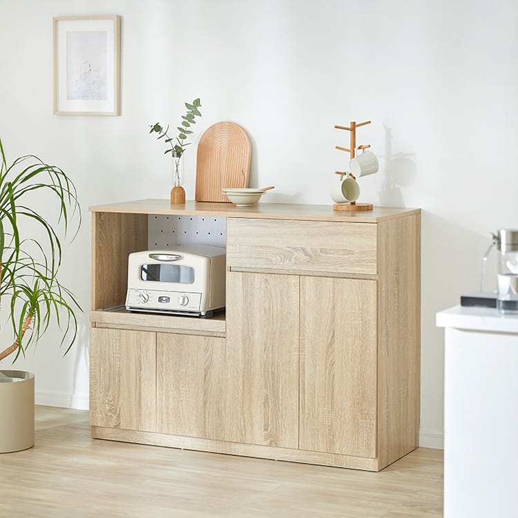 天然木1枚板ホワイト キッチンカウンター 90 × 46 × 86