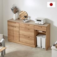 アンティーク風食器棚・キッチンボード 国産・ロータイプ・収納