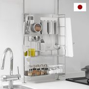 突っ張り水切りラック 水切りカゴ ステンレス 箸・包丁・まな板立て