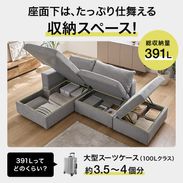 3人掛けカウチソファ 収納付き [幅235] | 【公式】LOWYA(ロウヤ