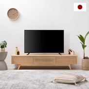 幅180] スチール脚テレビボード ラタン調 コード穴 脚付き | 【公式