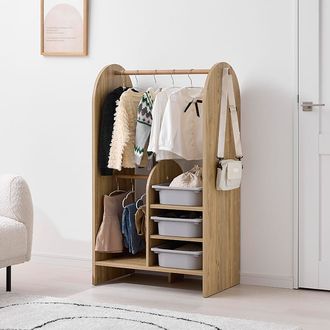 キッズハンガーラック2段 木製 [幅76] | 【公式】LOWYA(ロウヤ