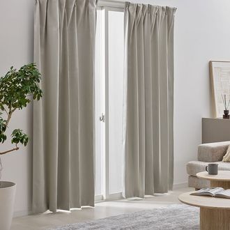 LOWYA ドレープカーテン 遮光1級 ドレープカーテン 遮光1級 断熱 保温 吸音 [シルバー/シャンパン