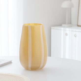 【即日発送】lif design 花瓶 フラワーベース　新品　イエロー　ガラス製 幅14] フラワーベース イエロー ガラス製 | 花瓶 | 【公式】LOWYA