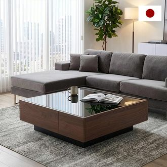 ガラス天板ローテーブル 日本製 [幅90] | 【公式】LOWYA(ロウヤ) 家具