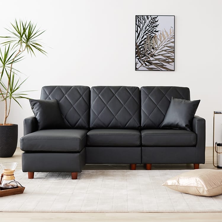 手渡し限定ソファ3人掛けオットマン付き