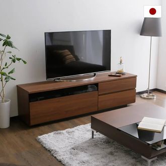 LOWYA テレビボード ウォルナット 幅180cm 50型対応のローテレビ台 完成品でお届け(ウォルナット)[幅180