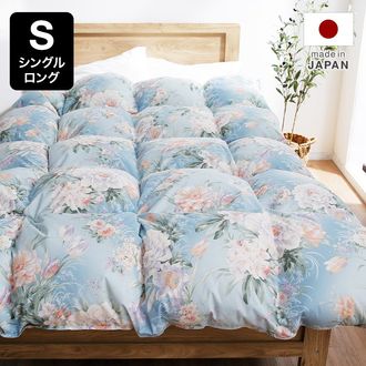 羽毛掛け布団花柄ブルー