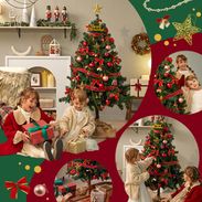 90/120/150cm] クリスマスツリー オーナメントフルセット LEDライト付