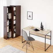 隙間収納にぴったりのスライド本棚(ブラウン/オーク/ウォルナット)可動