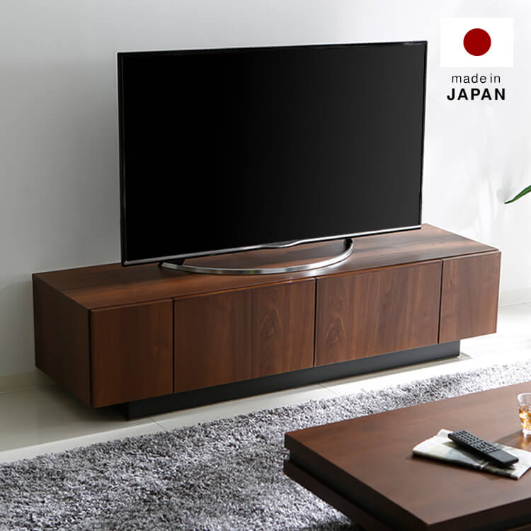 [幅150] テレビ台 日本製 ローテレビ台 49V型対応 完成品 モダン ウォルナット