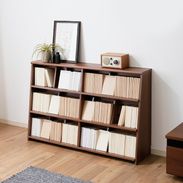 漫画収納にぴったりの本棚！ブックエンドスライド式 幅120(ホワイト