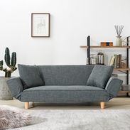 【どさんこヤー】LOWYA ロウヤ ベロア調　2人掛けグレーソファ どさんこヤー】LOWYA ロウヤ ベロア調 2人掛けグレーソファ LOWYA