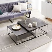 LOWYA コンパクト大理石柄ネストテーブル 2個セット　ローテーブル　ロウヤ テーブル おしゃれ ネストテーブル センターテーブル リビング