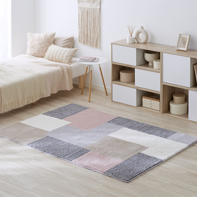 長方形シャギーラグ(130x190cm) 約1.5畳 洗えるくすみカラーの 長方形シャギーラグ(130x190cm) 約1.5畳 洗えるくすみカラーの