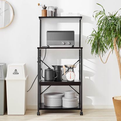 スチールチェストブラック（新品25,000円）LOWYAキッチンワゴン（新品