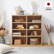 ディスプレイシェルフ(幅80cm) 可動棚のオープンラック 国産本棚 収納