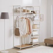 ディスプレイラック2個セット フラップ扉付きで見せる収納(ホワイト