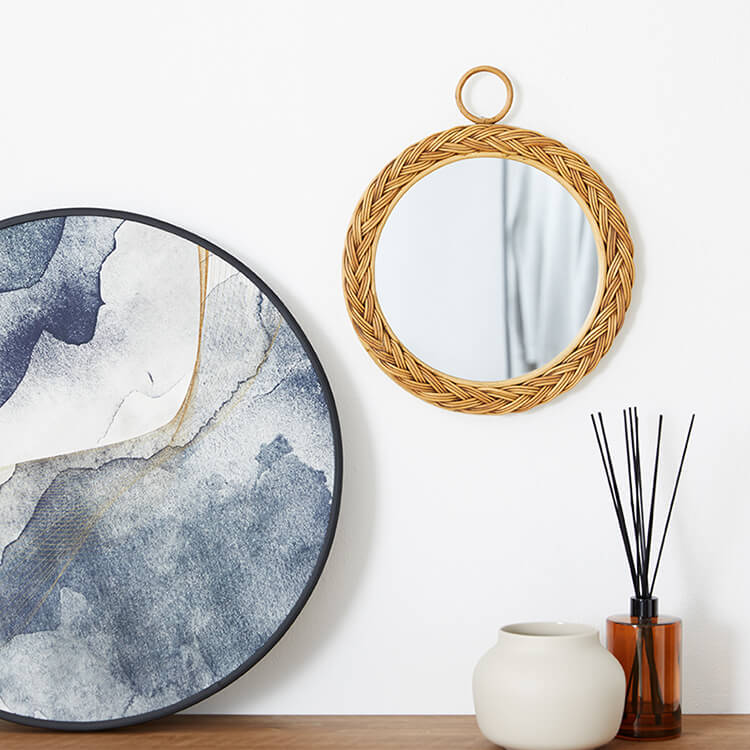 ナチュラルミラー☆80✖️60cm ラタンフレームミラー [幅34] ROOM ESSENCE | 【公式】LOWYA(ロウヤ