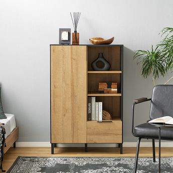 LOWYA 収納棚 キャビネット リビング収納 幅80 収納棚 キャビネット リビングボード リビング収納 棚 収納