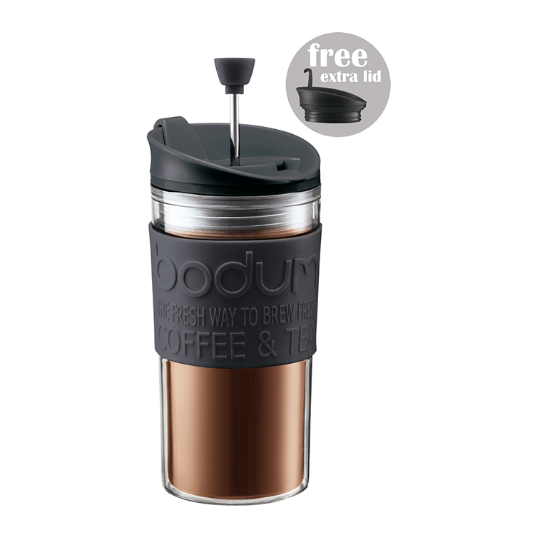 トラベルプレス 携帯用フレンチプレスコーヒーメーカー(マグ用リッド付き)プラスチック 0.35L bodumのサムネイル