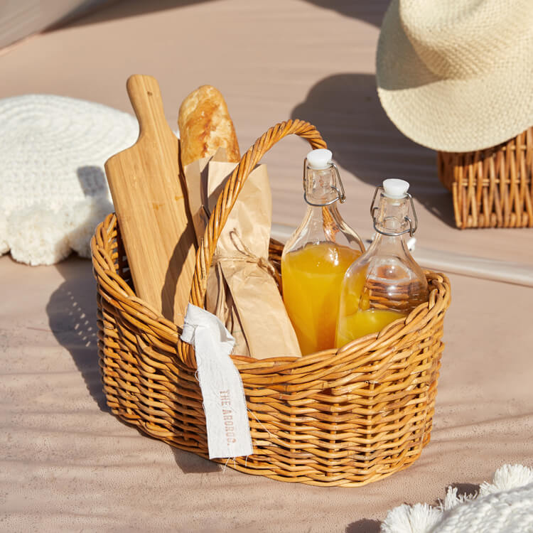 ヨーロッパ　ヴィンテージ　蚤の市　アラログ　ワンハンドルバスケット　籐カゴ ヨーロッパ ヴィンテージ 蚤の市 アラログ ワンハンドルバスケット 籐カゴ