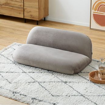 ふっくらデザインがおしゃれなベルベット調2人掛け座椅子[幅108