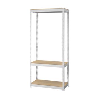 23415 ハンガーラック 3段 スチールラック L SISTEM メタルシステム3段（奥行40cm）幅977 高さ1576cm ハンガータイプ