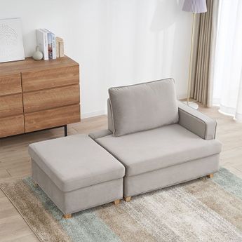 2人掛け カウチソファ 収納付き ベルベット調 コーデュロイ [幅