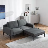 【どさんこヤー】LOWYA ロウヤ ベロア調　2人掛けグレーソファ どさんこヤー】LOWYA ロウヤ ベロア調 2人掛けグレーソファ LOWYA