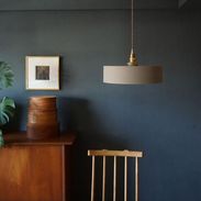 グレー] アイアンシェード LED ランプシェード 円柱状 ペンダント