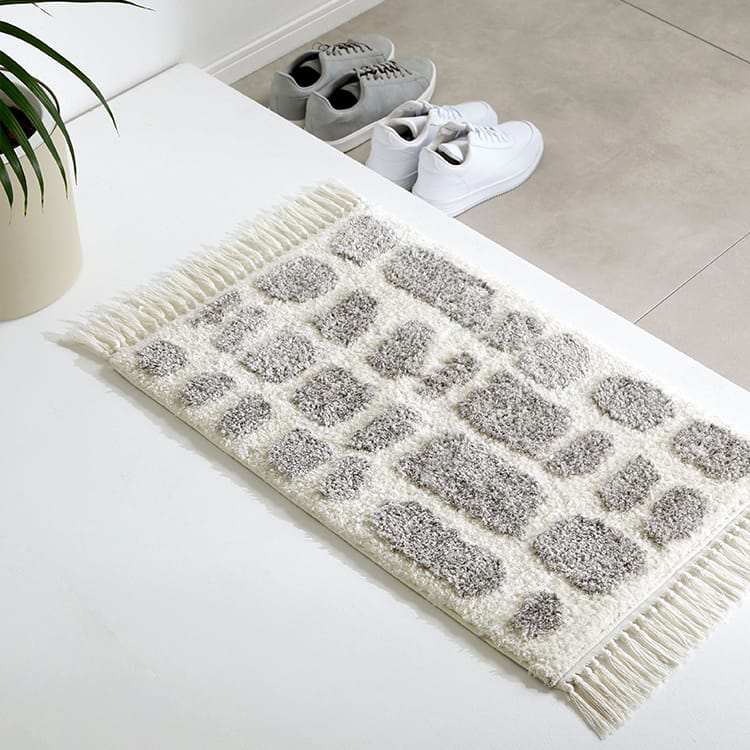 LOWYA ホワイト玄関マット60x110 cm 楽天市場】玄関マット 室内 おしゃれ テイスト 小さめ 白 モノトーン