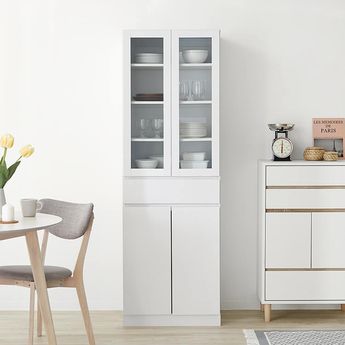 食器棚　キッチン収納　ホワイト ニトリ 幅60cm 食器棚(ラピス 60 ホワイト) キッチンボード ダイニング