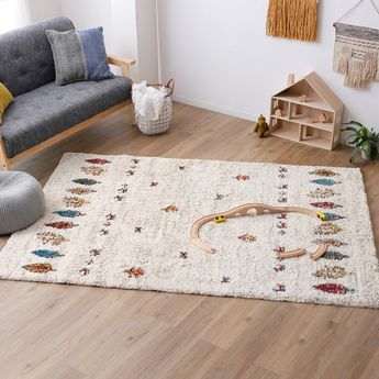 140×200] トルコ産 シャギーラグ ホットカーペット・床暖房使用可