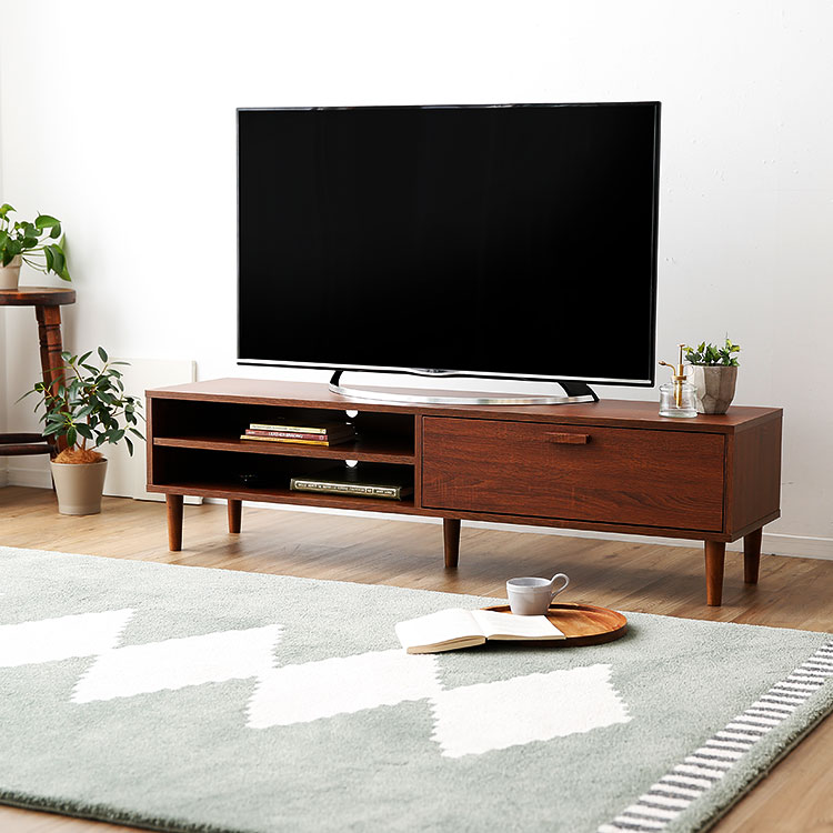 ローテレビ台(ナチュラル/ブラウン)49型対応の北欧ヴィンテージ