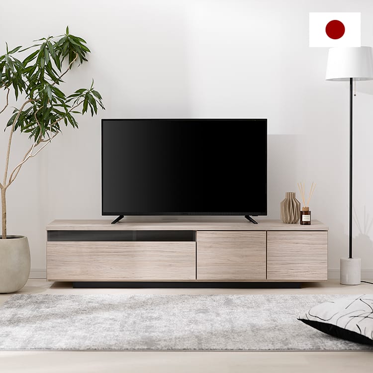 LOWYA テレビ台　日本製　ステンレス天板 半完成品】国産ローテレビ台ステンレス天板×木製[幅180