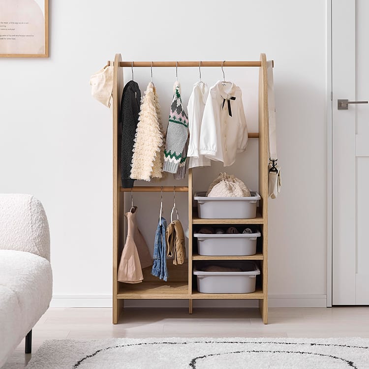 モモナチュラル　木製２段ハンガーラック モモナチュラル 木製2段ハンガーラック モモナチュラル 木製2段