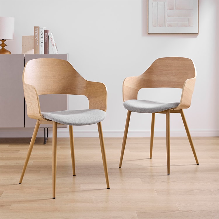 lowya ダイニングチェア　美品 北欧風 木目調ダイニングチェア 2脚セット [幅52] | 【公式】LOWYA