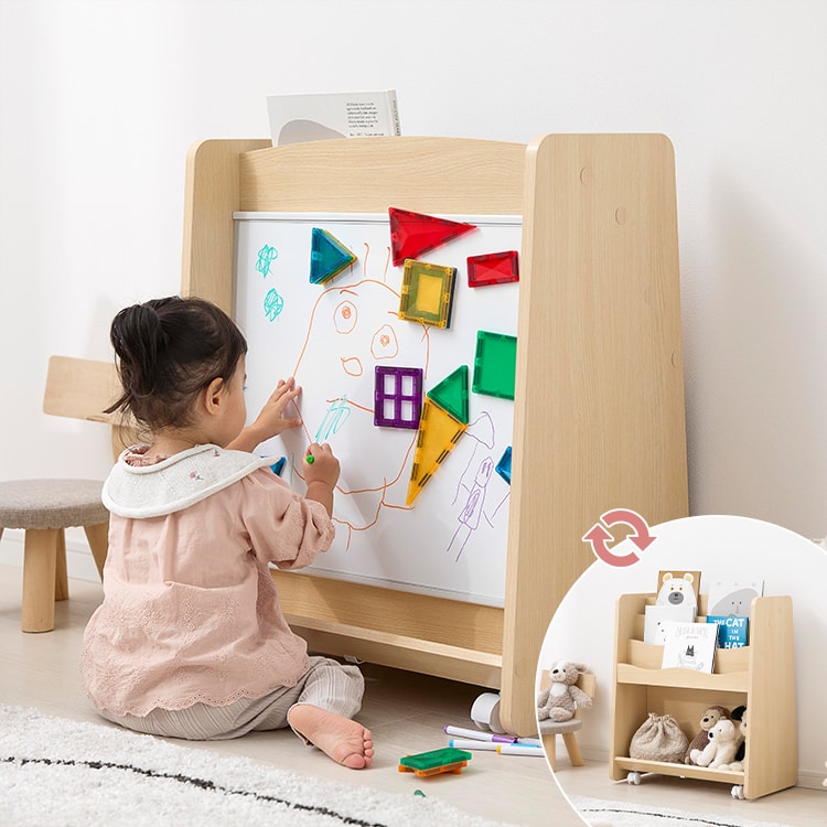 ホワイトボード付き 絵本棚 [幅60] | 【公式】LOWYA(ロウヤ) 家具